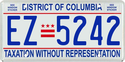 DC license plate EZ5242