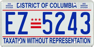 DC license plate EZ5243