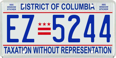 DC license plate EZ5244