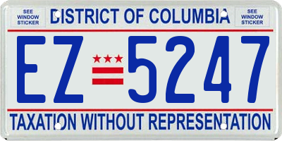 DC license plate EZ5247