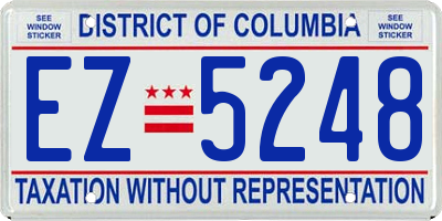 DC license plate EZ5248