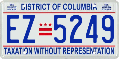 DC license plate EZ5249