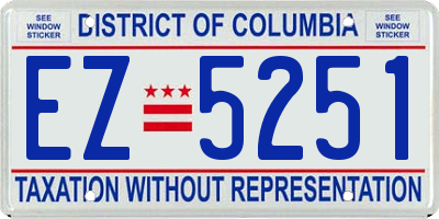 DC license plate EZ5251