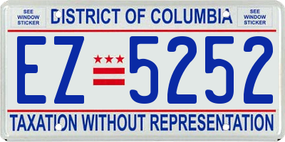 DC license plate EZ5252