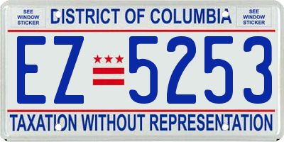 DC license plate EZ5253