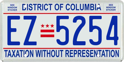 DC license plate EZ5254