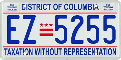 DC license plate EZ5255