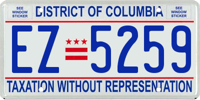 DC license plate EZ5259