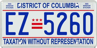 DC license plate EZ5260