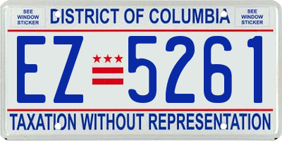 DC license plate EZ5261