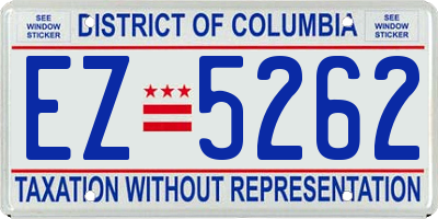 DC license plate EZ5262