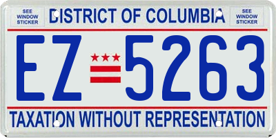 DC license plate EZ5263