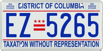 DC license plate EZ5265