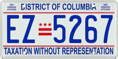 DC license plate EZ5267