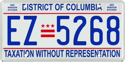 DC license plate EZ5268