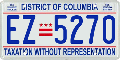 DC license plate EZ5270