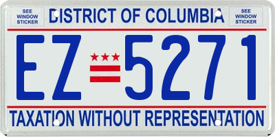 DC license plate EZ5271