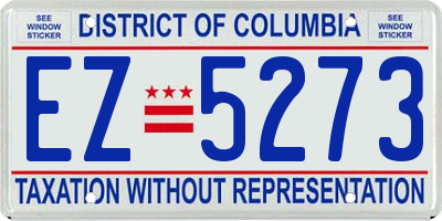 DC license plate EZ5273