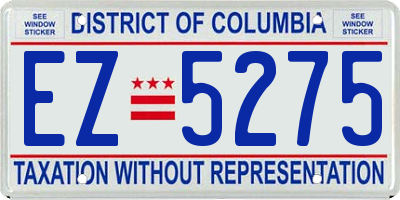 DC license plate EZ5275