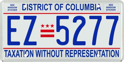 DC license plate EZ5277