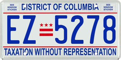 DC license plate EZ5278