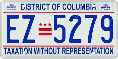 DC license plate EZ5279