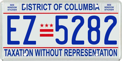 DC license plate EZ5282