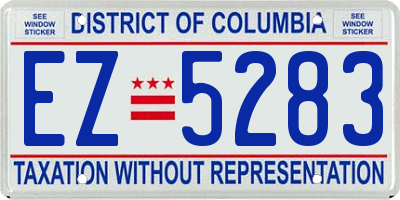 DC license plate EZ5283