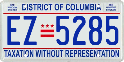 DC license plate EZ5285