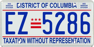 DC license plate EZ5286