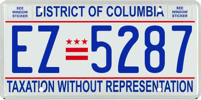 DC license plate EZ5287