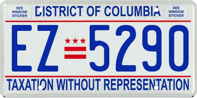 DC license plate EZ5290