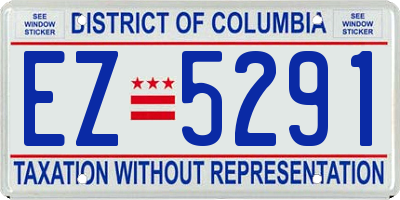 DC license plate EZ5291