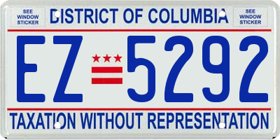 DC license plate EZ5292