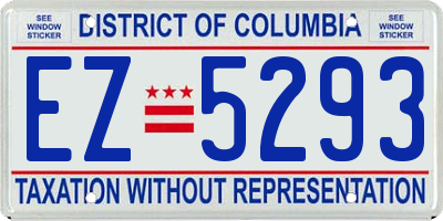 DC license plate EZ5293