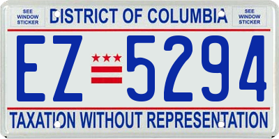 DC license plate EZ5294