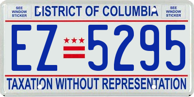 DC license plate EZ5295