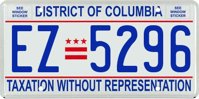 DC license plate EZ5296