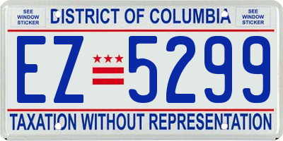 DC license plate EZ5299