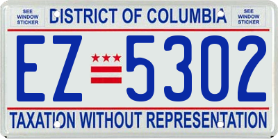 DC license plate EZ5302