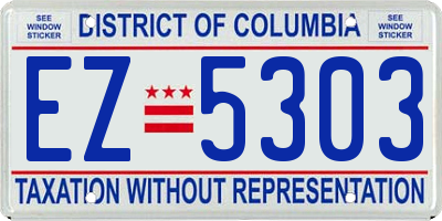 DC license plate EZ5303