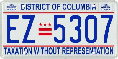 DC license plate EZ5307