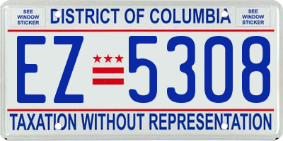 DC license plate EZ5308