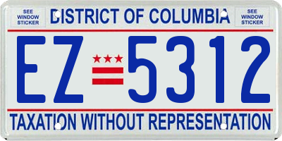 DC license plate EZ5312