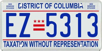 DC license plate EZ5313