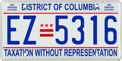 DC license plate EZ5316