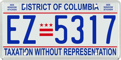 DC license plate EZ5317