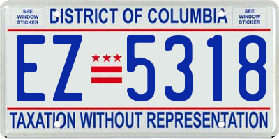 DC license plate EZ5318