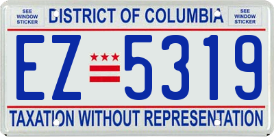 DC license plate EZ5319