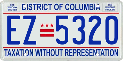 DC license plate EZ5320